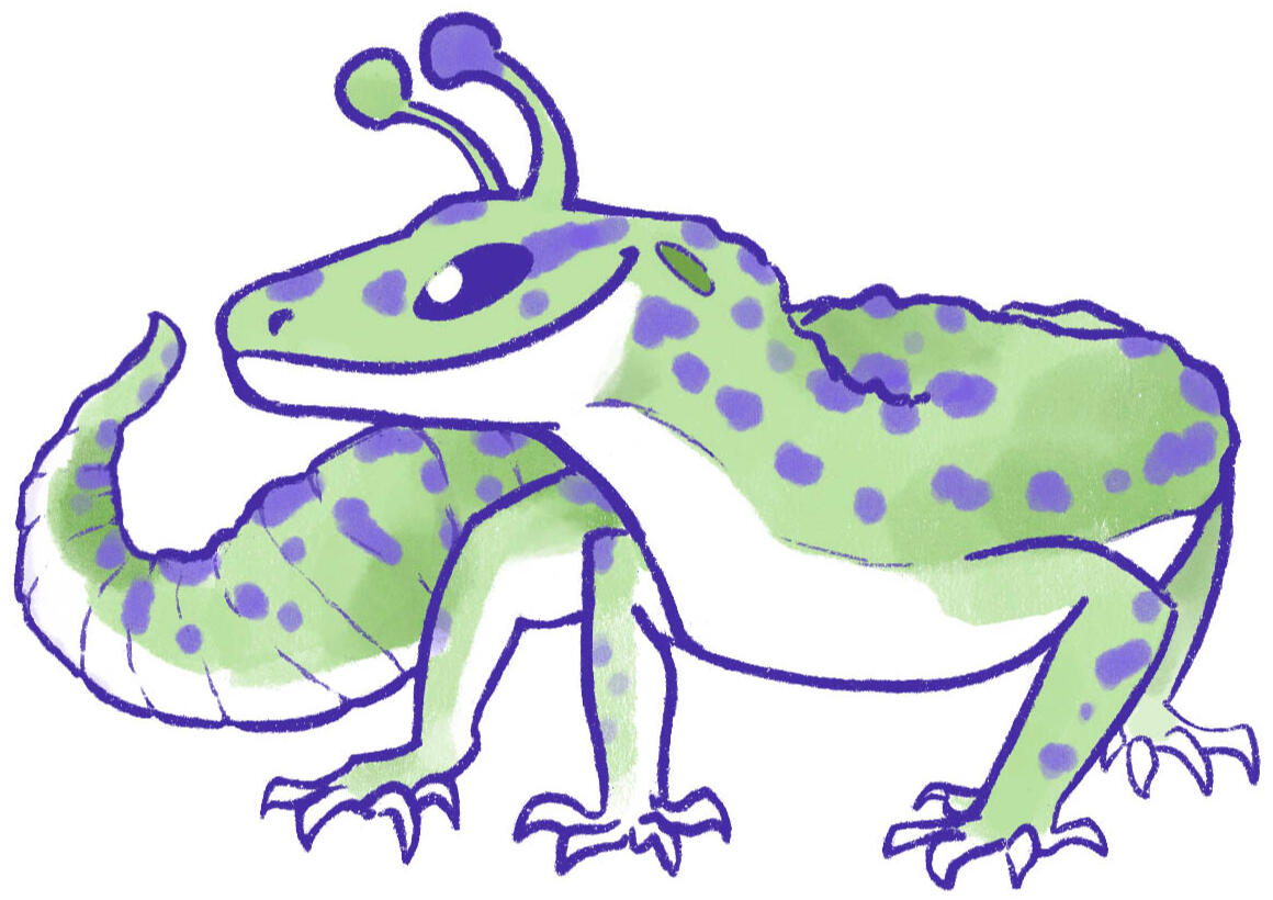 Alien Gecko Sticker Design