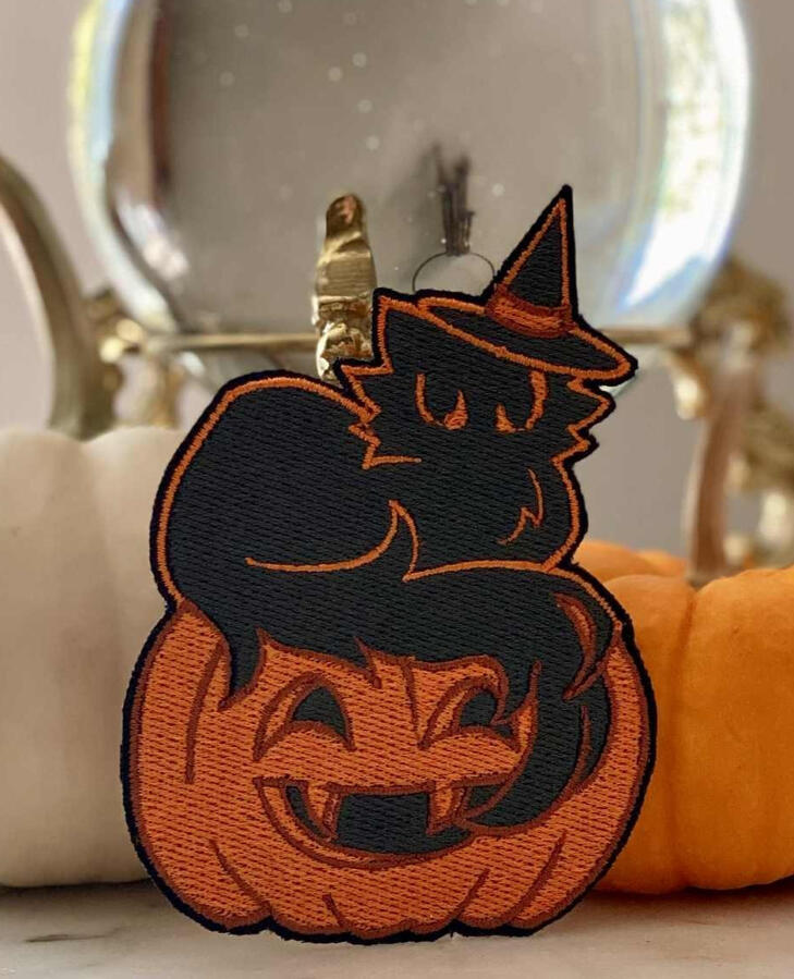 Halloween Cat Iron-on Patch
