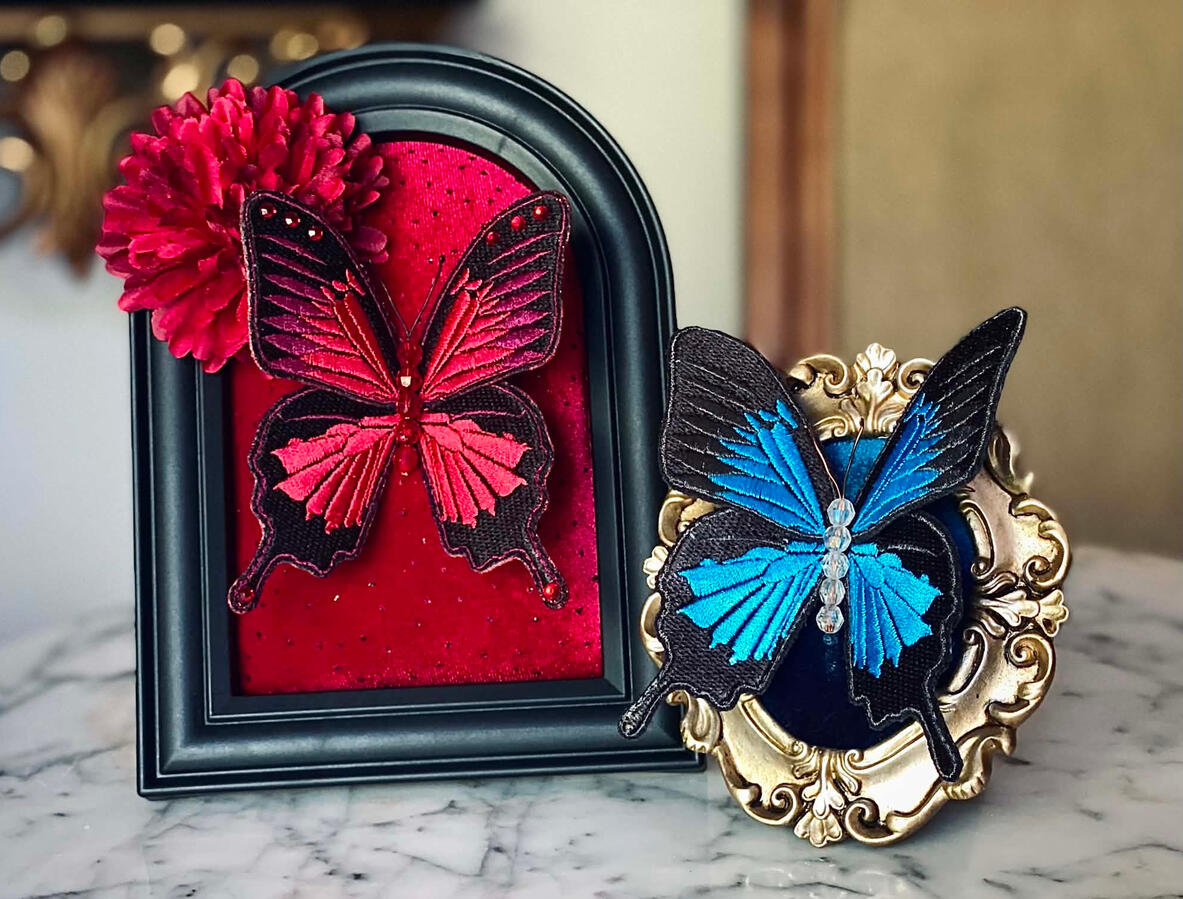 3D Embroidered Butterflies