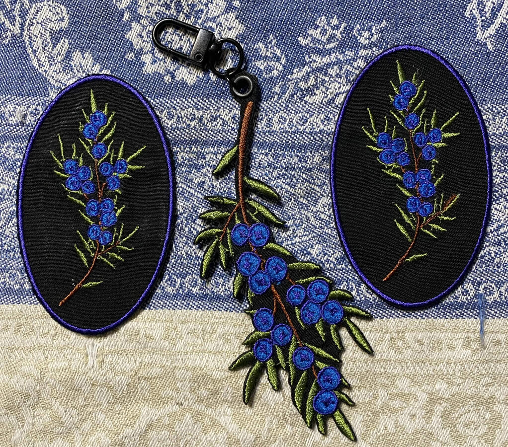 Juniper Berries Keychain and Iron-on Patches